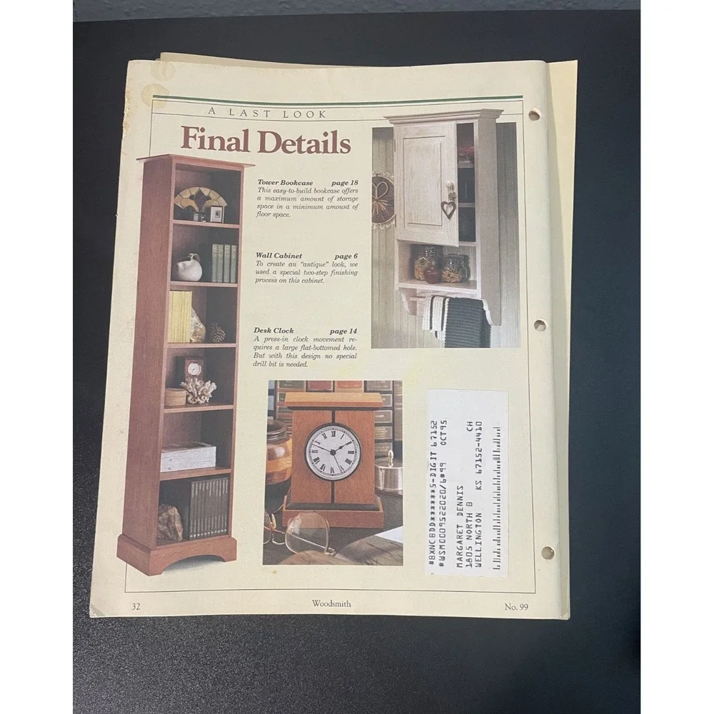 Woodsmith Woodworking Notes from the Shop Variety Lot (1993-1995)